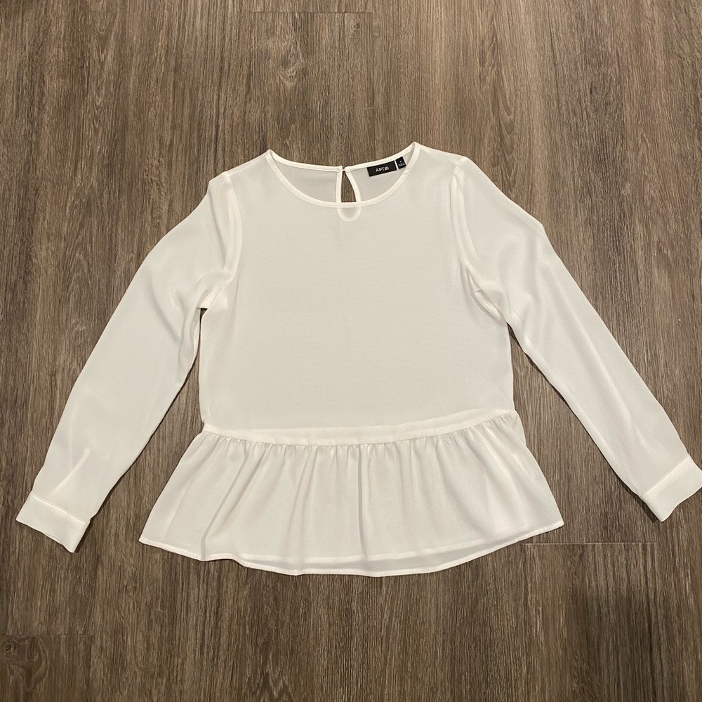 Apt 9 White Long Sleeve Blouse